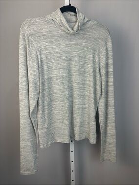 Universal Thread Silver Metallic Shimmer Wide Turtleneck Top Large